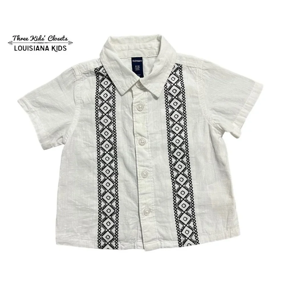 Old Navy 6-12m Embroidered Button Down Shirt